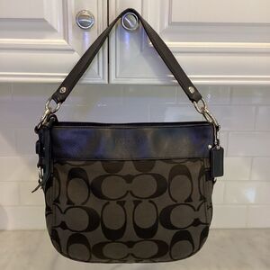 Coach Bag Purse Handbag Zoe Jacquard Signature Logo Medium Shoulder Bag